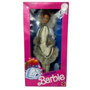 Mattel Dolls of the World Collection Eskimo Barbie Second Edition #9844 Vintage